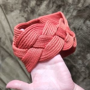Orange braided headband/winter